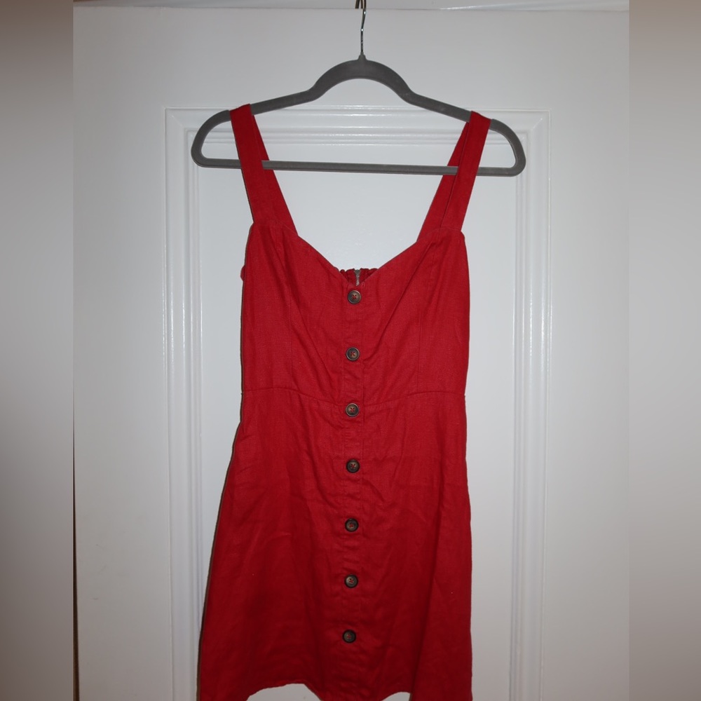 Reformation red linen dress